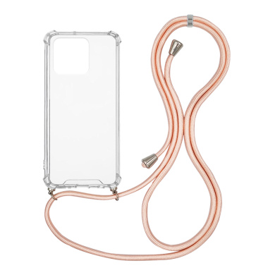 Θήκη Σιλικόνης με Κορδόνι Sonique Armor Clear Xiaomi Redmi 10C Ροζ Σατινέ