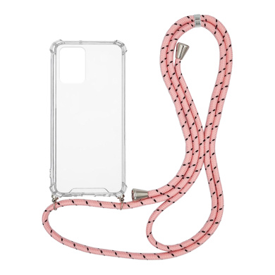 Θήκη Σιλικόνης με Κορδόνι Sonique Armor Clear Xiaomi Redmi 10 / Redmi 10 2022 Rainbow Ροζ