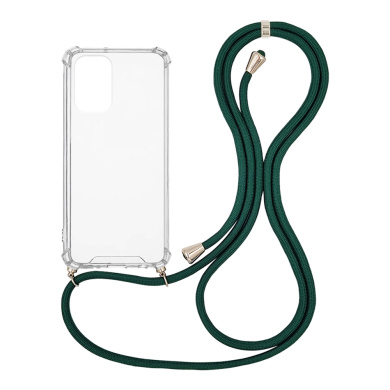 Θήκη Σιλικόνης με Κορδόνι Sonique Armor Clear Xiaomi Poco F3/Mi 11i Πράσινο Σκούρο