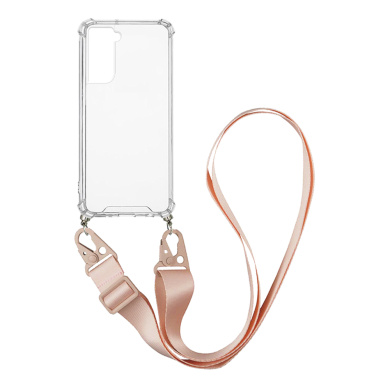 Θήκη Σιλικόνης με Strap Sonique Armor Clear Samsung Galaxy S22 Ροζ