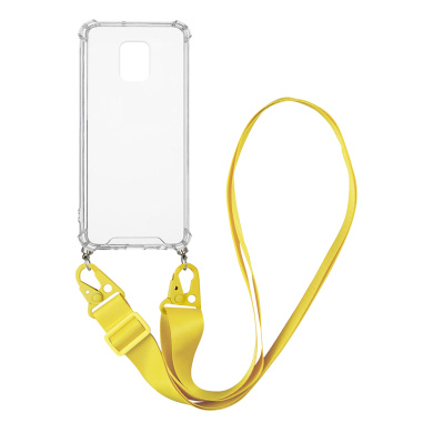 Θήκη Σιλικόνης με Strap Sonique Armor Clear Xiaomi Redmi Note 9S/9 Pro Κίτρινο