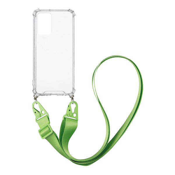 Θήκη Σιλικόνης με Strap Sonique Armor Clear Xiaomi Redmi Note 10 Pro Πράσινο Ανοιχτό