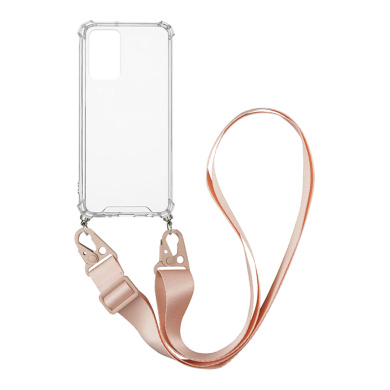Θήκη Σιλικόνης με Strap Sonique Armor Clear Xiaomi Redmi Note 10 Pro Ροζ