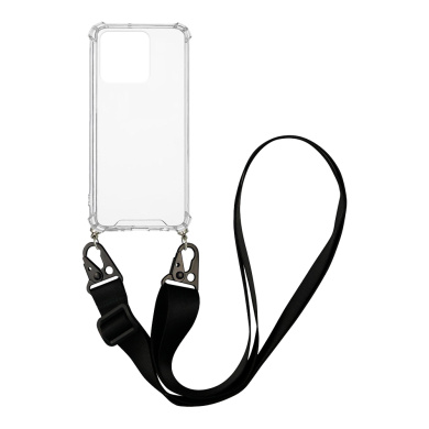 Θήκη Σιλικόνης με Strap Sonique Armor Clear Xiaomi Redmi 10A Μαύρο