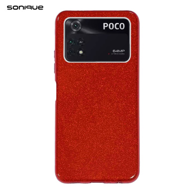 Θήκη Σιλικόνης Sonique Shiny Xiaomi Poco M4 Pro 4G Κόκκινο