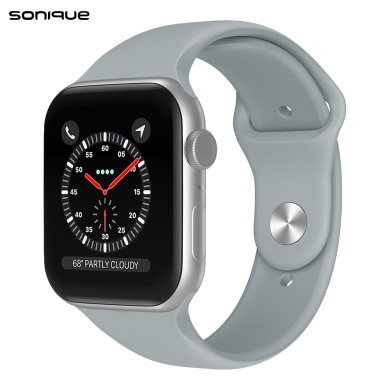 Λουράκι Σιλικόνης Soft Band Sonique για Apple Watch (42/44/45/49MM) Ανοιχτό Γκρι