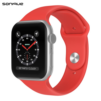 Λουράκι Σιλικόνης Soft Band Sonique για Apple Watch (42/44/45/49MM) Κόκκινο