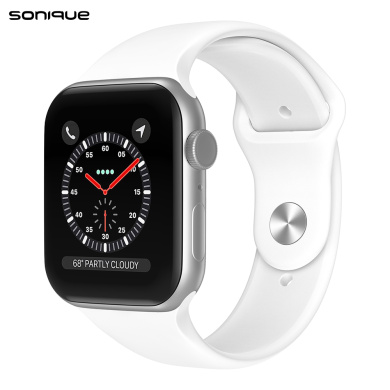 Λουράκι Σιλικόνης Soft Band Sonique για Apple Watch (42/44/45/49MM) Λευκό
