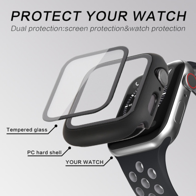 Θήκη Προστασία PC + Tempered Glass Sonique για Apple Watch Apple Watch 1/2/3 38 mm Μαύρο