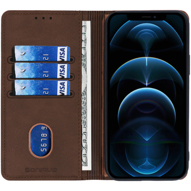 Θήκη Πορτοφόλι Vintage Magnet Wallet Sonique TCL 205 Καφέ