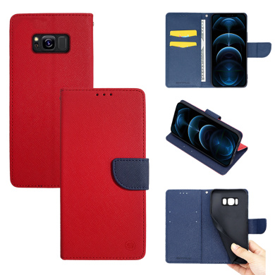 Θήκη Πορτοφόλι Sonique Trend Wallet Samsung Galaxy S8 Κόκκινο / Σκούρο Μπλε