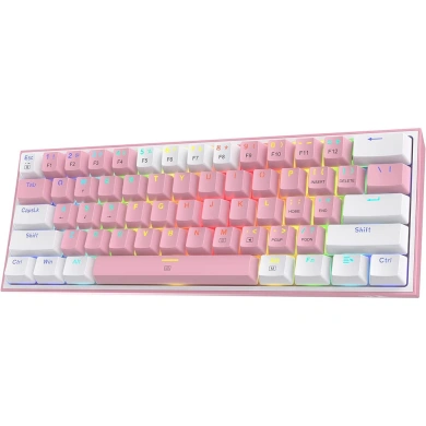Gaming πληκτρολόγιο - Redragon K617 Fizz (Pink/White) Ροζ / Λευκό