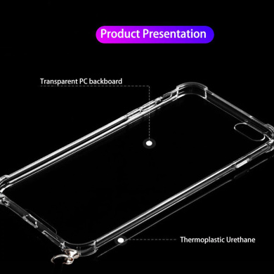 Θήκη Σιλικόνης με Strap Sonique Armor Clear Apple iPhone 14 Pro Max Λιλά