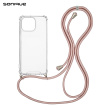 Θήκη Σιλικόνης με Κορδόνι Sonique Armor Clear Apple iPhone 14 Pro Max Rainbow Λιλά