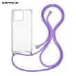 Θήκη Σιλικόνης με Κορδόνι Sonique Armor Clear Apple iPhone 14 Pro Max Rainbow Κοραλλί