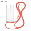 Θήκη Σιλικόνης με Κορδόνι Sonique Armor Clear Apple iPhone 14 Pro Max Rainbow Λευκό