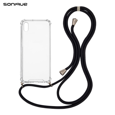 Θήκη Σιλικόνης με Κορδόνι Sonique Armor Clear Apple iPhone XS MAX Μαύρο