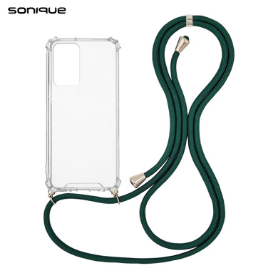Θήκη Σιλικόνης με Κορδόνι Sonique Armor Clear Samsung Galaxy A23 5G / Galaxy A23 4G Πράσινο Σκούρο