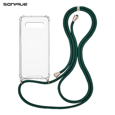Θήκη Σιλικόνης με Κορδόνι Sonique Armor Clear Samsung Galaxy S10 Πράσινο Σκούρο