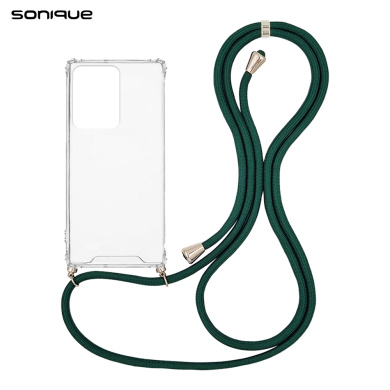 Θήκη Σιλικόνης με Κορδόνι Sonique Armor Clear Samsung Galaxy S20 Ultra Πράσινο Σκούρο