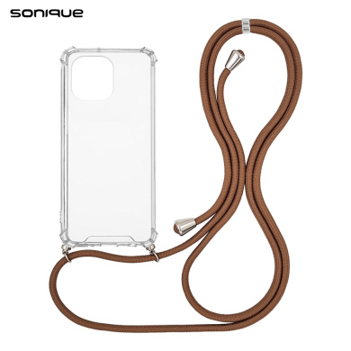 Θήκη Σιλικόνης με Κορδόνι Sonique Armor Clear Xiaomi Mi 11 Καφέ