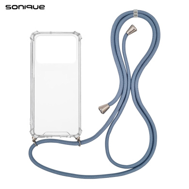 Θήκη Σιλικόνης με Κορδόνι Sonique Armor Clear Xiaomi Poco C40 Μπλε Γκρι