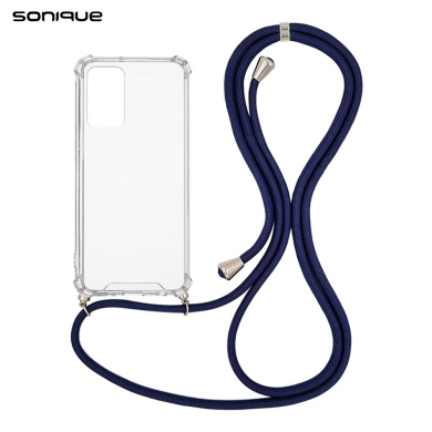Θήκη Σιλικόνης με Κορδόνι Sonique Armor Clear Xiaomi Redmi 9T Μπλε Σκούρο