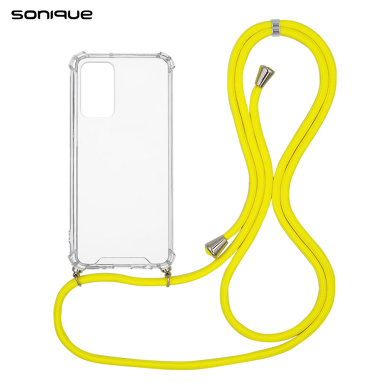 Θήκη Σιλικόνης με Κορδόνι Sonique Armor Clear Xiaomi Redmi 9T Κίτρινο