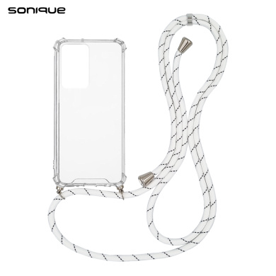 Θήκη Σιλικόνης με Κορδόνι Sonique Armor Clear Xiaomi Redmi Note 11 Pro Plus 5G Rainbow Λευκό