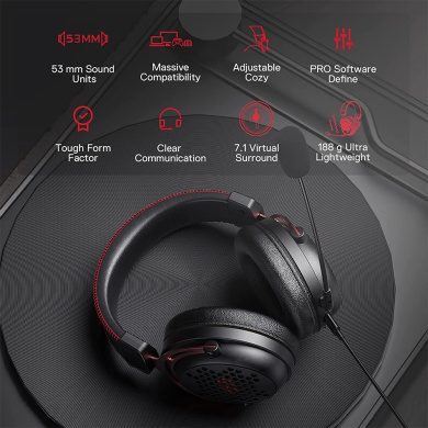 Gaming Ακουστικά - Redragon H386 Diomedes Μαύρο
