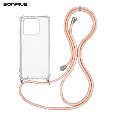 Θήκη Σιλικόνης με Κορδόνι Sonique Armor Clear Xiaomi Xiaomi 13 Pro 5G Ροζ Σατινέ