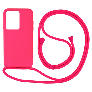 Θήκη Σιλικόνης με Κορδόνι CarryHang Sonique Xiaomi Redmi Note 12 Pro 5G / Poco X5 Pro 5G Φουξ