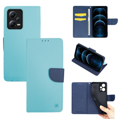 Θήκη Πορτοφόλι Sonique Trend Wallet Xiaomi Redmi Note 12 Pro Plus Σιέλ / Σκούρο Μπλε