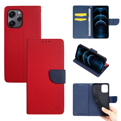 Θήκη Πορτοφόλι Sonique Trend Wallet Xiaomi Redmi 12 4G / Redmi 12 5G Κόκκινο / Σκούρο Μπλε