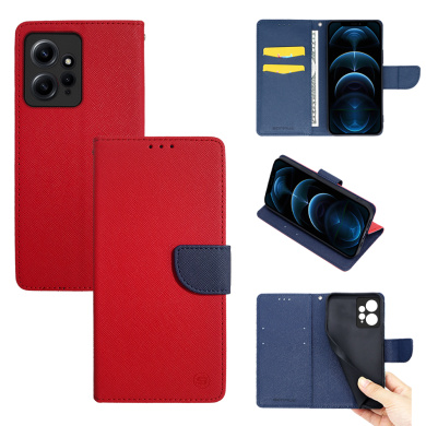 Θήκη Πορτοφόλι Sonique Trend Wallet Xiaomi Redmi Note 12 4G Κόκκινο / Σκούρο Μπλε