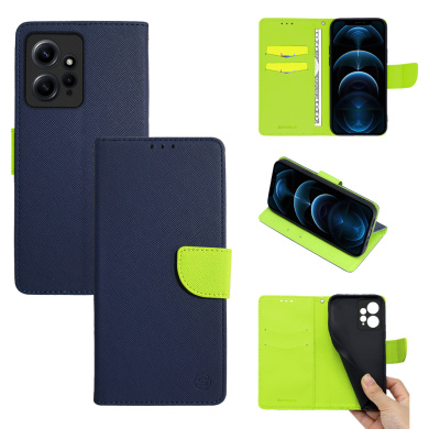 Θήκη Πορτοφόλι Sonique Trend Wallet Xiaomi Redmi Note 12 4G Σκούρο Μπλε / Λαχανί
