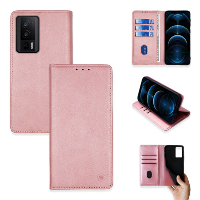 Θήκη Πορτοφόλι Vintage Magnet Wallet Sonique Xiaomi Poco F5 Pro 5G Ροζ Χρυσό