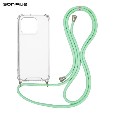 Θήκη Σιλικόνης με Κορδόνι Sonique Armor Clear Apple iPhone 15 Pro Βεραμάν