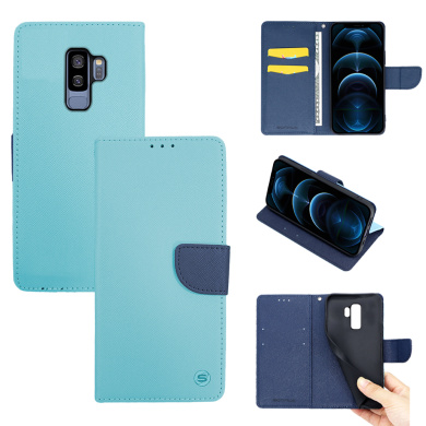 Θήκη Πορτοφόλι Sonique Trend Wallet Samsung Galaxy S9 Plus Σιέλ / Σκούρο Μπλε