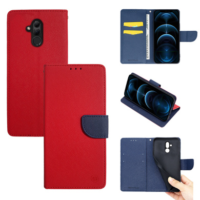 Θήκη Πορτοφόλι Sonique Trend Wallet Huawei Mate 20 Lite Κόκκινο / Σκούρο Μπλε