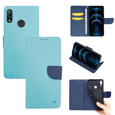 Θήκη Πορτοφόλι Sonique Trend Wallet Huawei Y7 2019 Σιέλ / Σκούρο Μπλε
