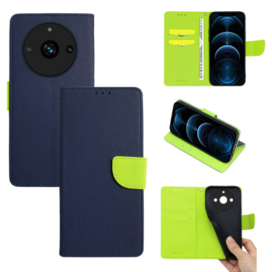 Θήκη Πορτοφόλι Sonique Trend Wallet Realme 11 Pro 5G / Realme 11 Pro Plus 5G Σκούρο Μπλε / Λαχανί