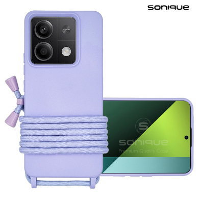 Θήκη Σιλικόνης με Κορδόνι CarryHang Sonique Xiaomi Redmi Note 13 5G Λιλά