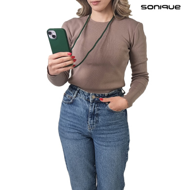 Θήκη Σιλικόνης με Κορδόνι CarryHang Sonique Xiaomi Redmi Note 13 Pro 5G / Poco X6 5G Πράσινο Σκούρο