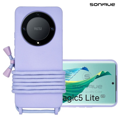 Θήκη Σιλικόνης με Κορδόνι CarryHang Sonique Honor Honor Magic5 Lite 5G Λιλά