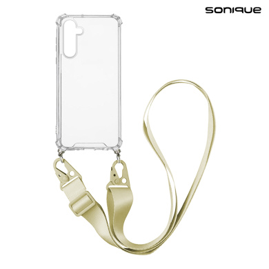 Θήκη Σιλικόνης με Strap Sonique Armor Clear Samsung Galaxy A35 5G Μπεζ