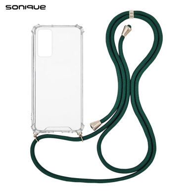 Θήκη Σιλικόνης με Κορδόνι Sonique Armor Clear Samsung Galaxy M14 5G Πράσινο Σκούρο
