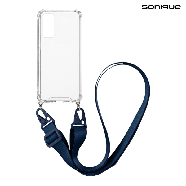 Θήκη Σιλικόνης με Strap Sonique Armor Clear Samsung Galaxy M14 5G Μπλε Σκούρο