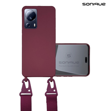Θήκη Σιλικόνης με Strap CarryHang Sonique Xiaomi Xiaomi 13 Lite 5G Μπορντώ