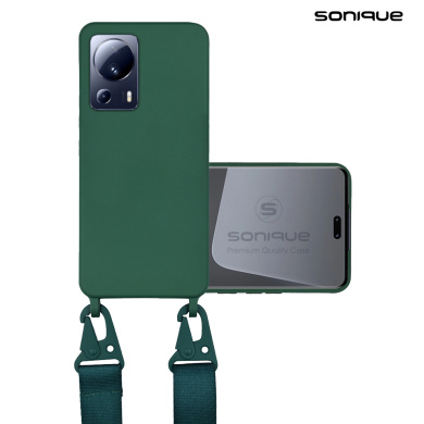Θήκη Σιλικόνης με Strap CarryHang Sonique Xiaomi Xiaomi 13 Lite 5G Πράσινο Σκούρο